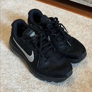 Nike Black Running Shoes with Silver Logo